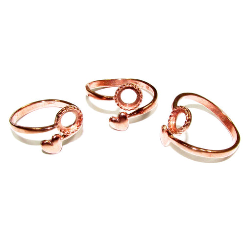14K Rose gold filled open blank ring with bezel cup 6 mm, base ring, Setting, bezel cup, ring gold filled, Jewelry making - 1 piece