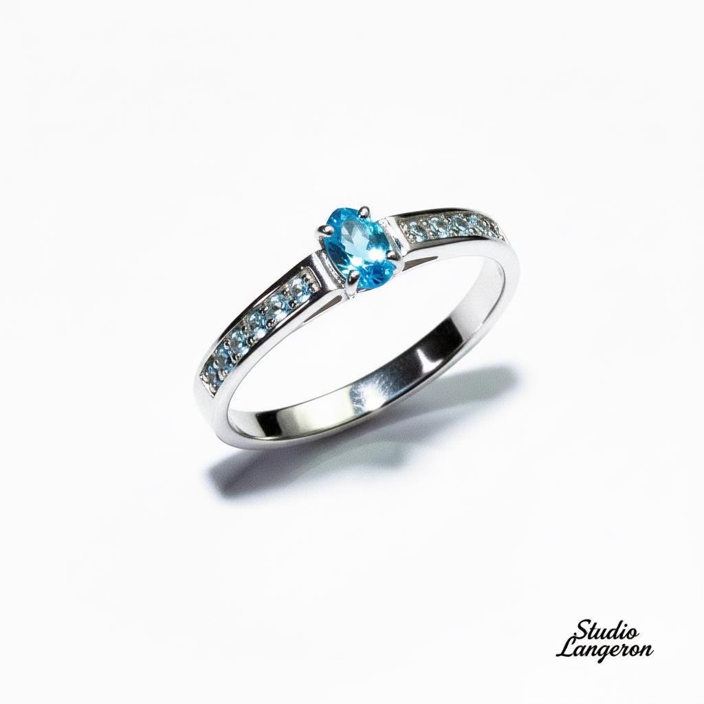 Blue topaz ring 925 sterling silver size 5 1/2, Handmade ring, single copy, sterling silver, Blue topaz ring, silver ring, gemstone