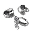 925 sterling silver open blank ring with two platform for gluing cabochons, silver ring, base ring, Jewelry making, open ring - 1 piece