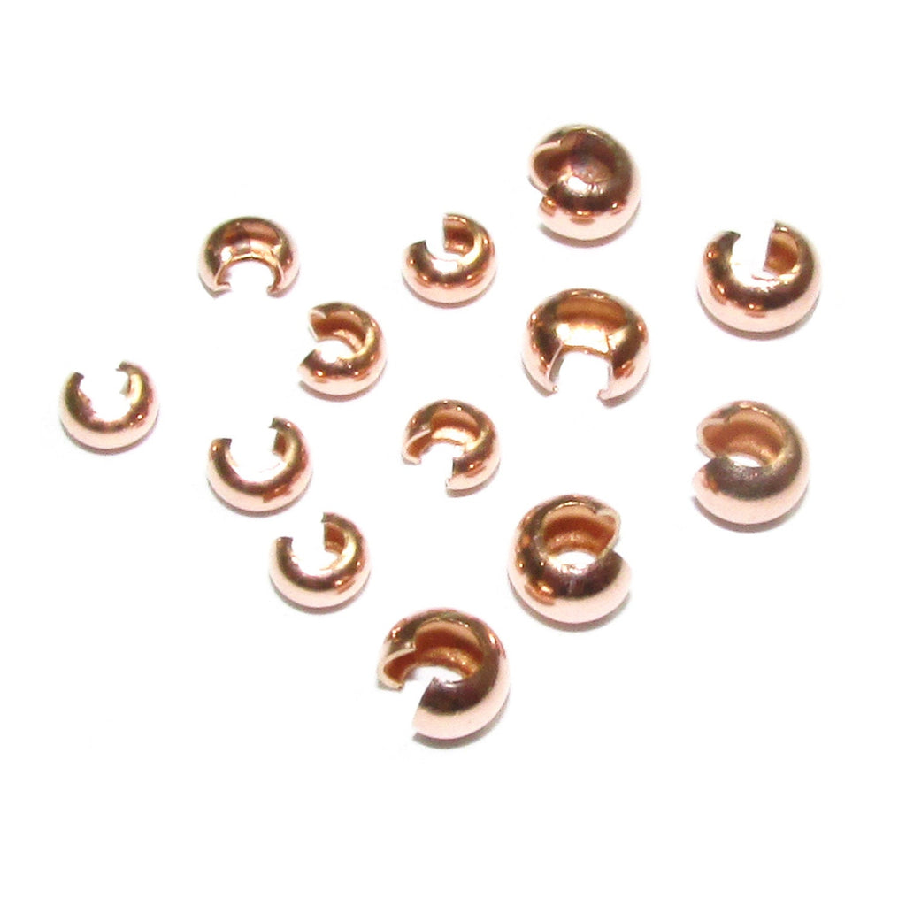 14K Rose Gold filled Crimp Beads size 3, 4 mm, Gold filled crimp beads, Jewelry making, Gold filled findings, Gold filled beads - 1 piece