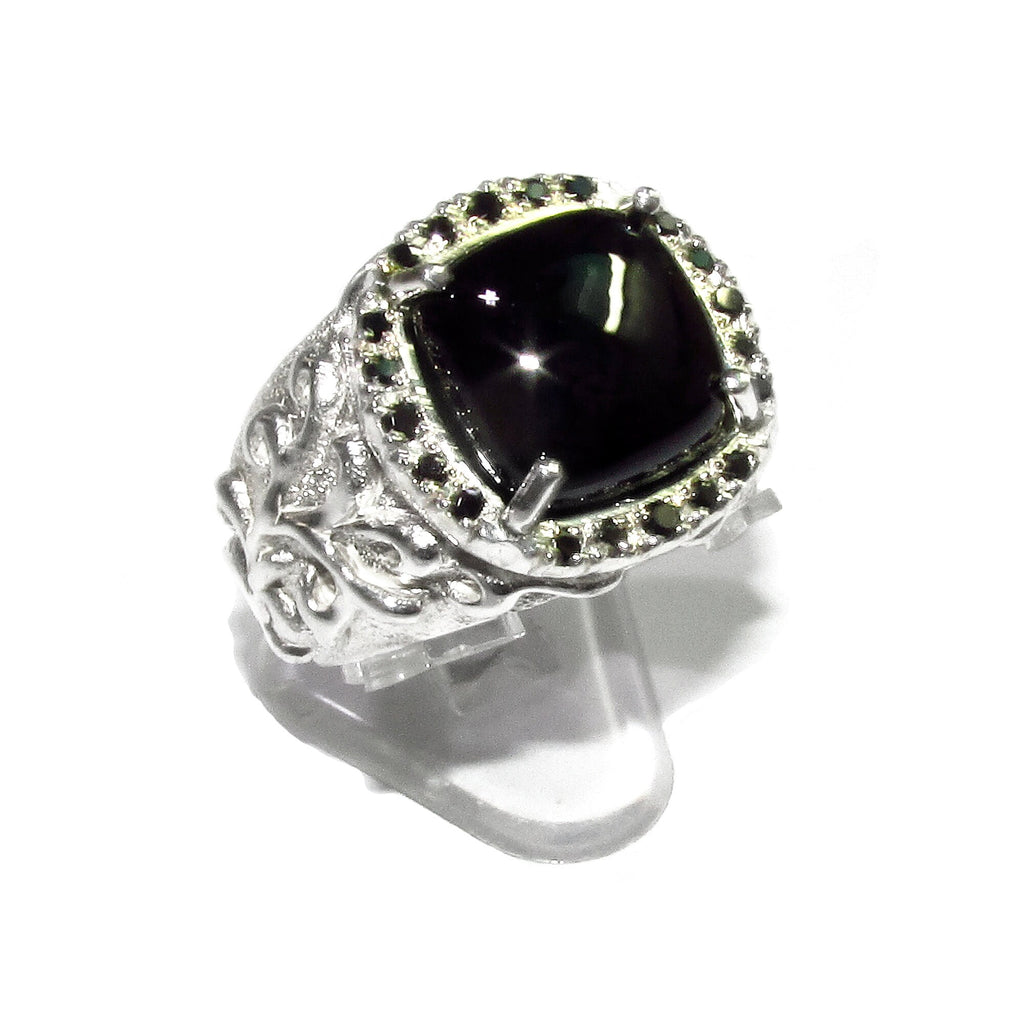 Black onyx ring 925 sterling silver, size 9, Handmade ring, single copy, 925 sterling silver, Black onyx, silver ring, gemstone - 1 piece
