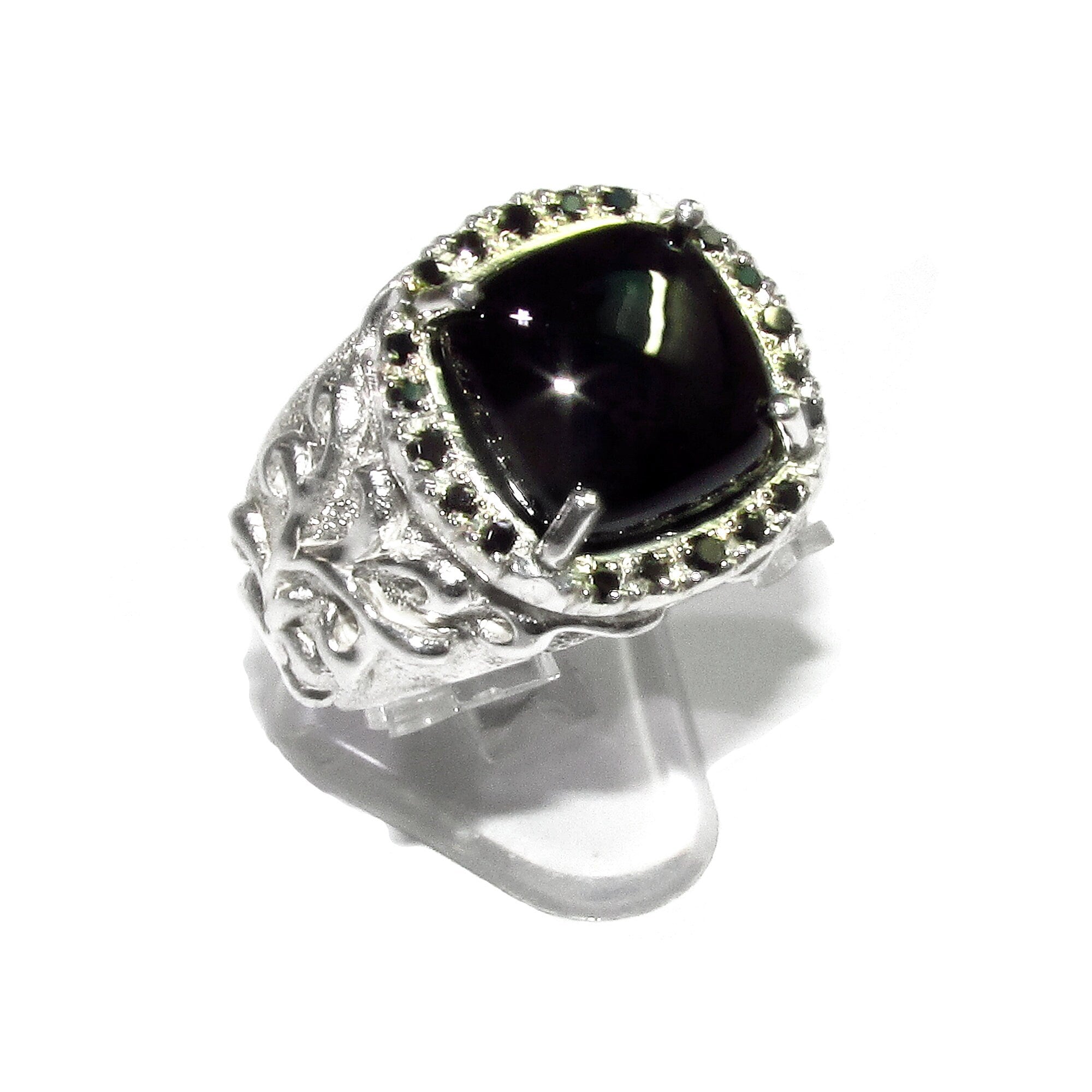 Black onyx ring 925 sterling silver, size 9, Handmade ring, single copy, 925 sterling silver, Black onyx, silver ring, gemstone - 1 piece