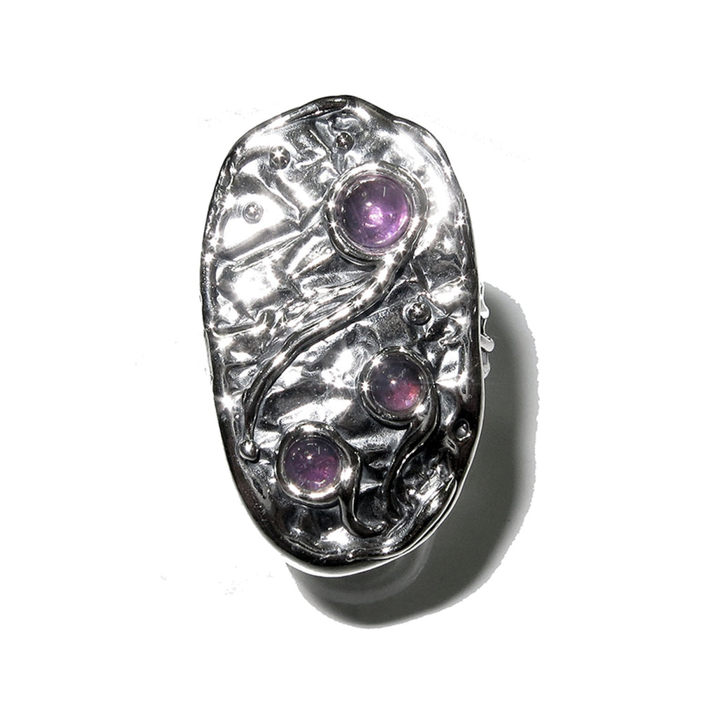 Natural Amethysts ring 925 sterling silver size 6, Handmade ring, single copy, Natural Amethysts, silver ring, Statement ring, Amethyst ring