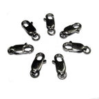 925 Sterling Silver Black Rhodium Plated Oval Lobster Clasp sizes 10 mm, Jewelry making, Lobster clasp, Black Rhodium, Silver 925 - 1 piece