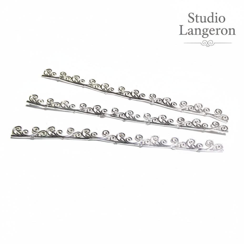 999 Fine silver Casted Bezel wire size 7.4x0.62 cm (2.9 inch), Gallery wire, Setting silver, Gallery pattern, Jewelry making - 1 piece
