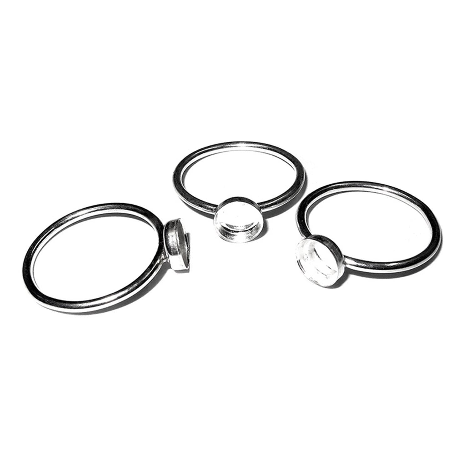 925 sterling silver blank ring with bezel cup 5mm size 4, 5, 6, 7, 8, 9, 10, 11, silver ring, bezel cup, base ring, Jewelry making - 1 piece