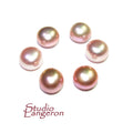 8 mm lilac pearls half-drilled Cabochon, Natural Pearl, lilac pearls Gemstone, Round pearl, Jewelry making, ring, earrings - 1 piece
