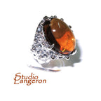 Gold chalcedony ring 925 sterling silver size 8 1/2, Handmade ring, single copy, 925 sterling silver, Gold chalcedony, silver ring, gemstone