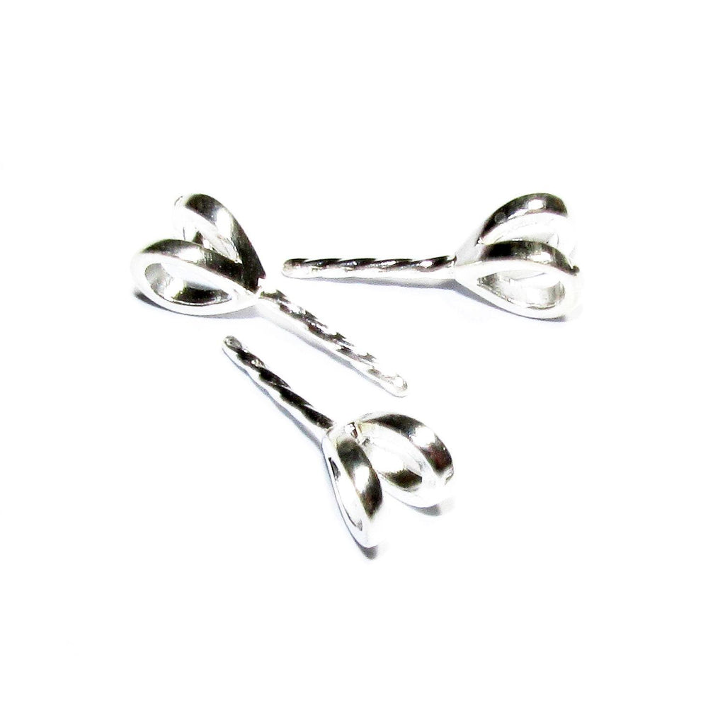 925 sterling silver Eye Pearl Component Mounting size 14.5x4.8mm, bail silver, Jewelry making - 1 piece