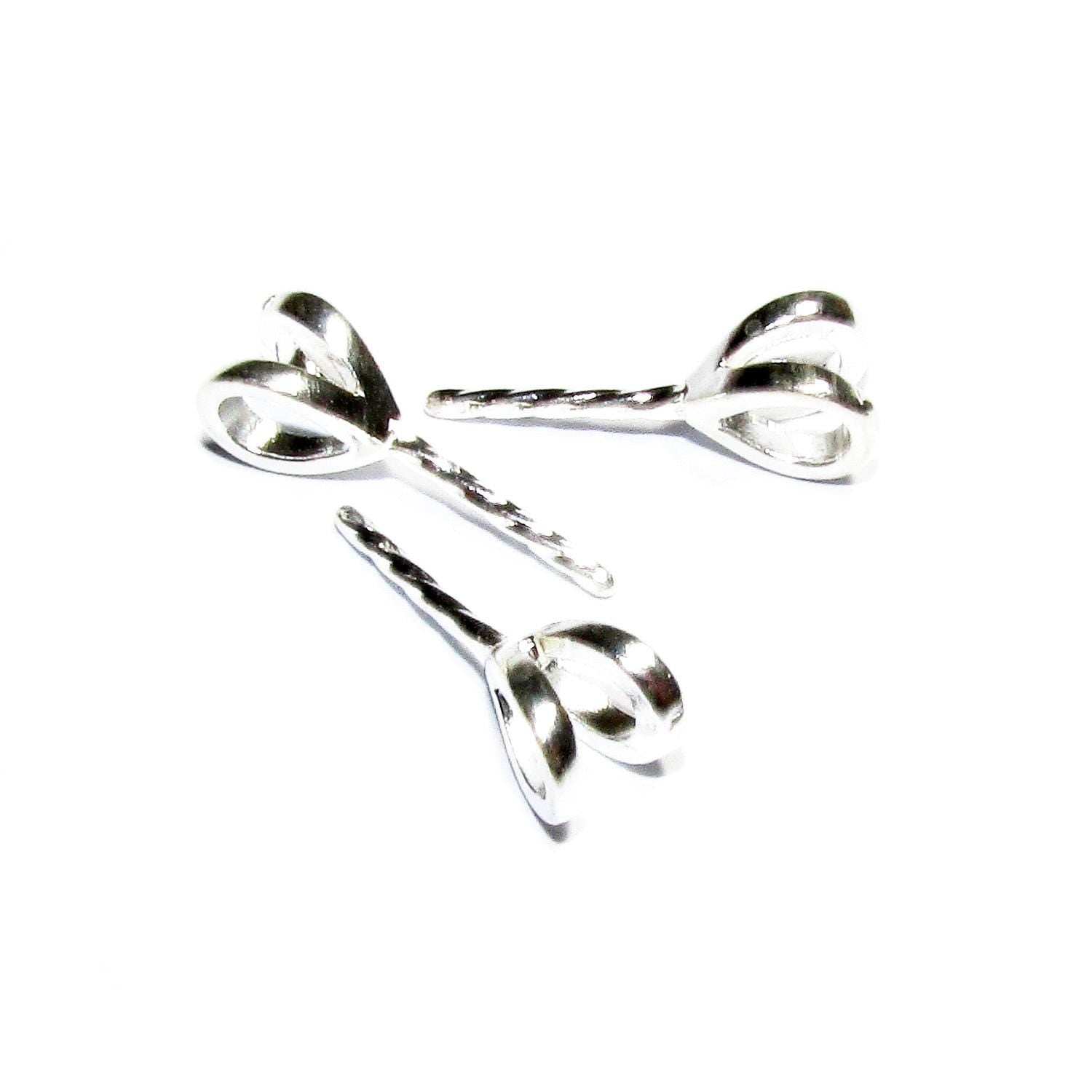 925 sterling silver Eye Pearl Component Mounting size 14.5x4.8mm, bail silver, Jewelry making - 1 piece