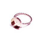 14K Rose gold filled twisted blank ring with bezel cup 12mm size 4, 5, 6, 7, 8, 9, 10, 11 Jewelry making, Mounting ring, bezel cup - 1 piece