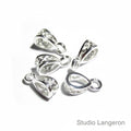 925 Sterling silver delicate filigree Pendant Bails with hook, Bail with hook, sterling silver Bail, Bail finding, Jewelry making - 1 piece
