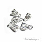 925 Sterling silver delicate filigree Pendant Bails with hook, Bail with hook, sterling silver Bail, Bail finding, Jewelry making - 1 piece