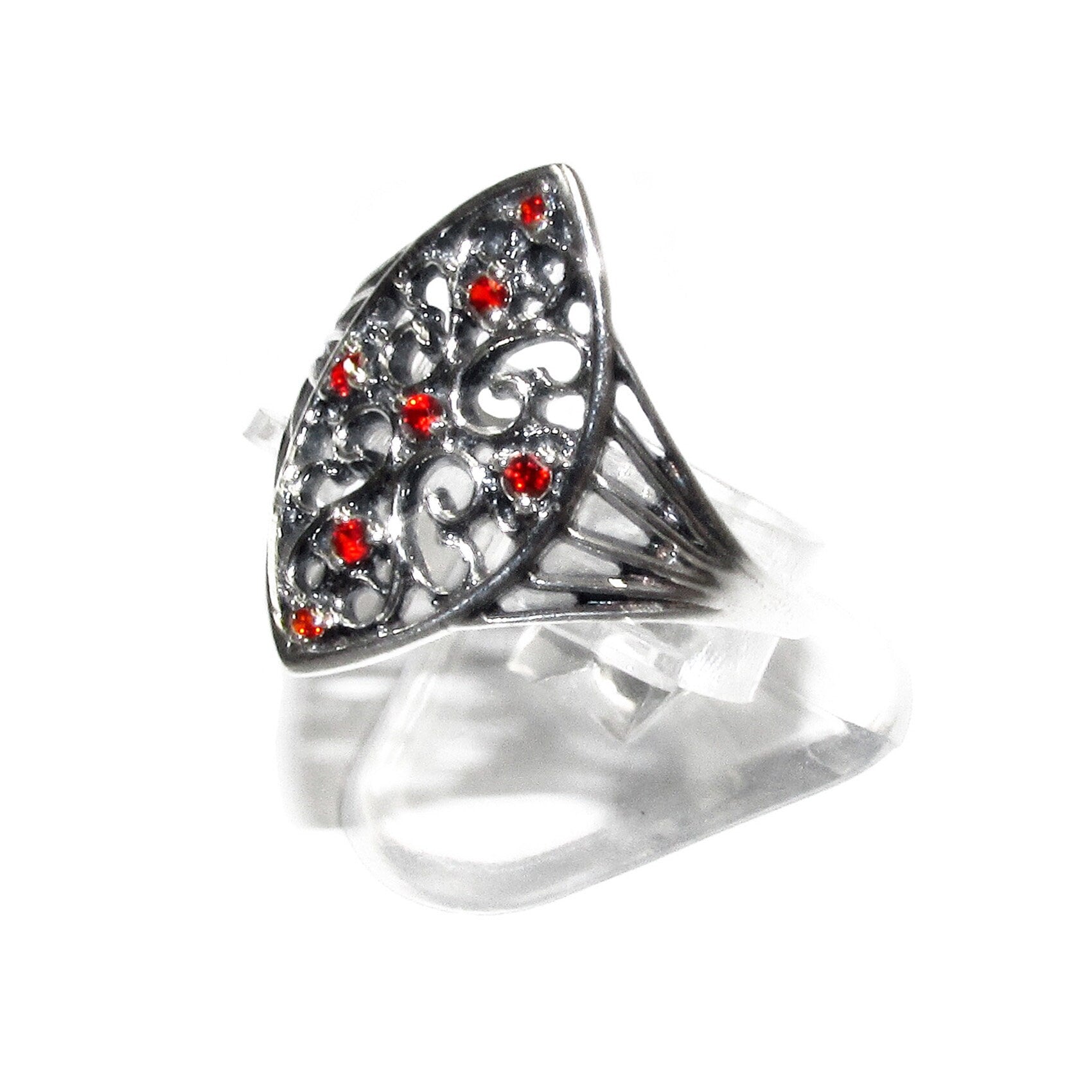 Statement Red topaz ring 925 sterling silver size 8, Handmade ring, single copy, 925 Silver ring, Red topaz, silver ring, gemstone, red ring