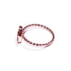 14K Rose gold filled twisted blank ring with bezel cup 8x10mm size 4 - 11, Base ring, Bezel cup, Jewelry making, Rose gold filled - 1 piece
