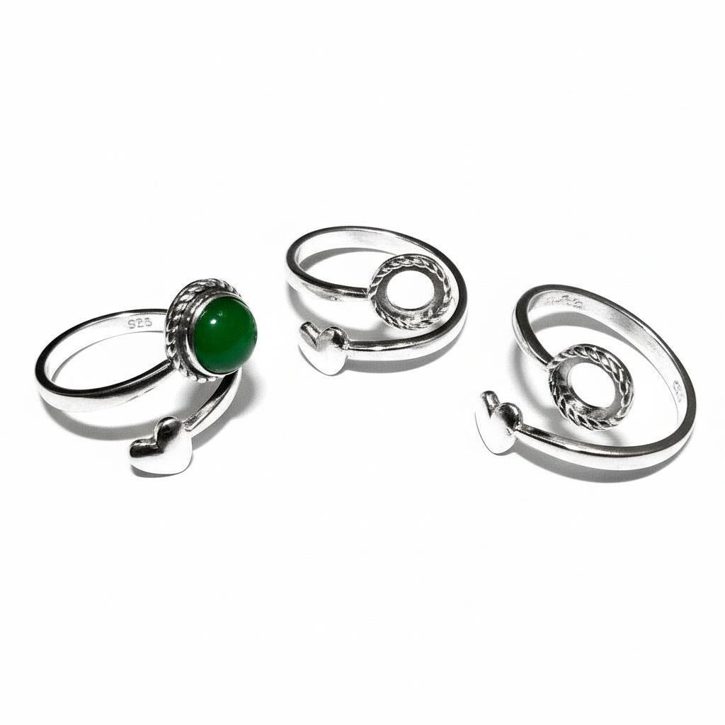925 sterling silver open blank ring with bezel cup 6 mm, bezel cup, silver ring, base ring, Jewelry making, Setting, Ring - 1 piece