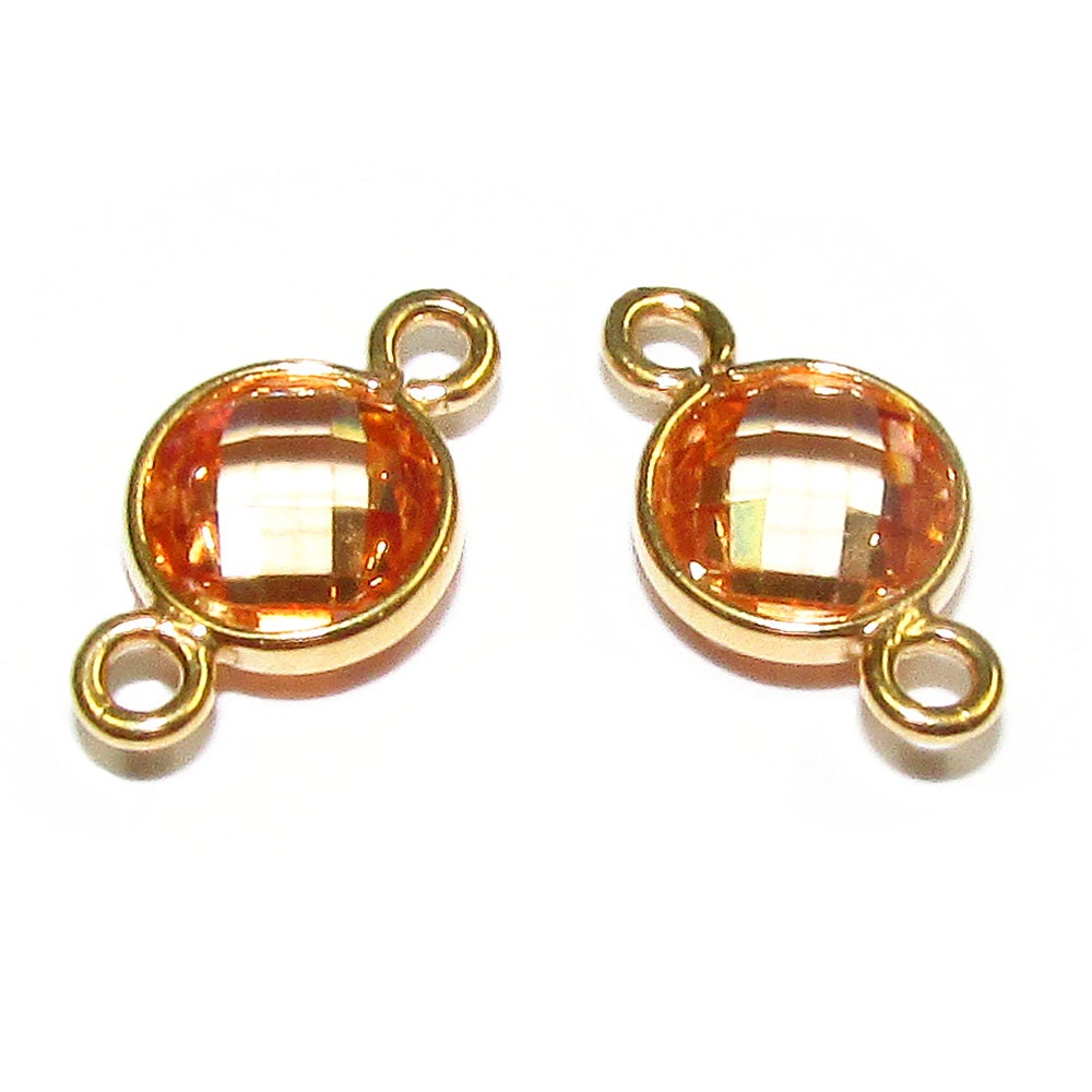 14K Gold Filled Checkerboard Champagne Round Link Connector size 12x7 mm, Jewelry making, Champagne  Link connector, Connector - 1 piece