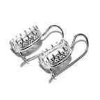 12 mm 925 sterling silver blank earrings with bezel cup, Jewelry making, Setting, bezel cup, base earrings, 925 silver - 1 pair (2 pieces)
