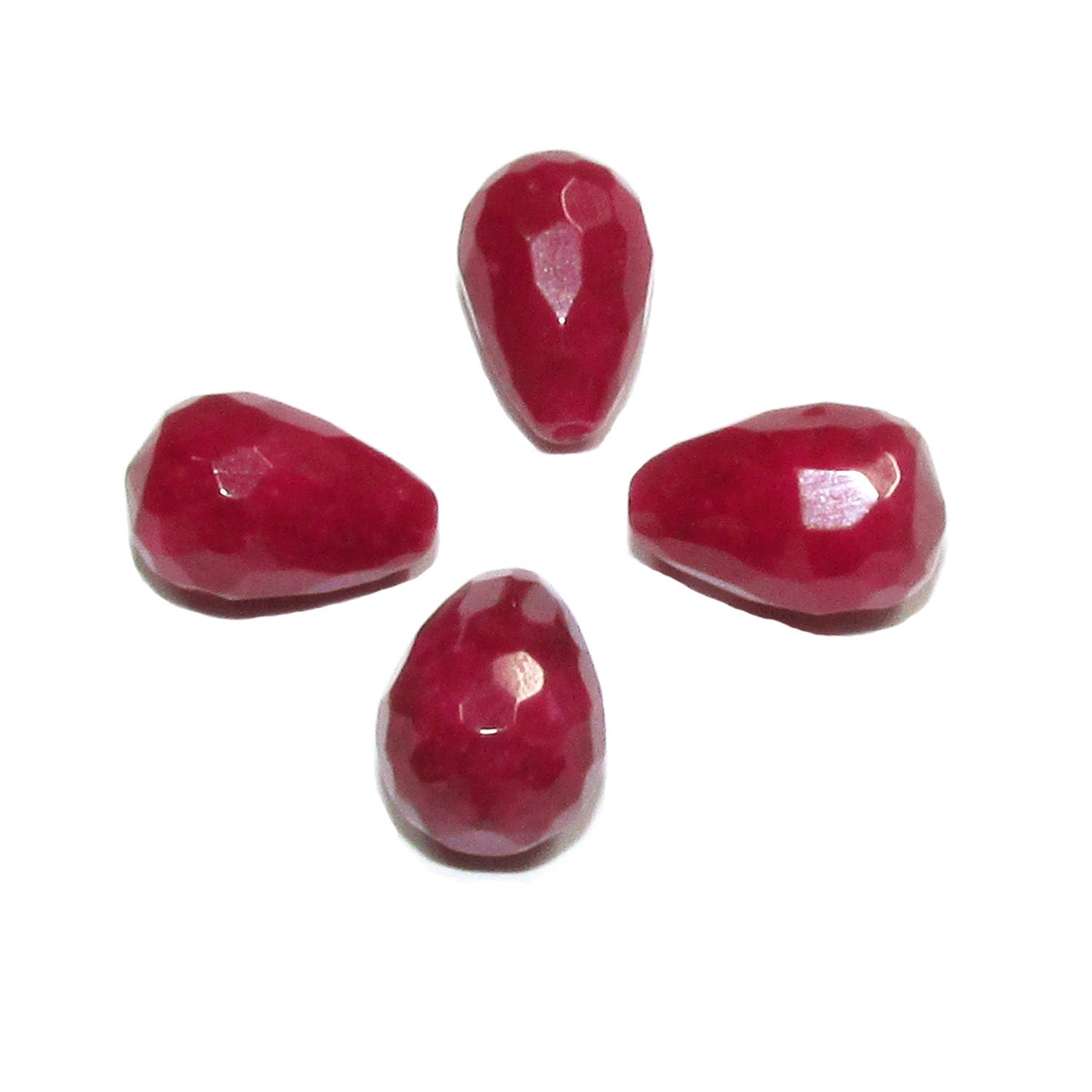 Natural African ruby Teardrop faceted half drilled Beads size 12x8 mm, Natural African ruby Half Drilled Beads, Jewelry making - 1 piece