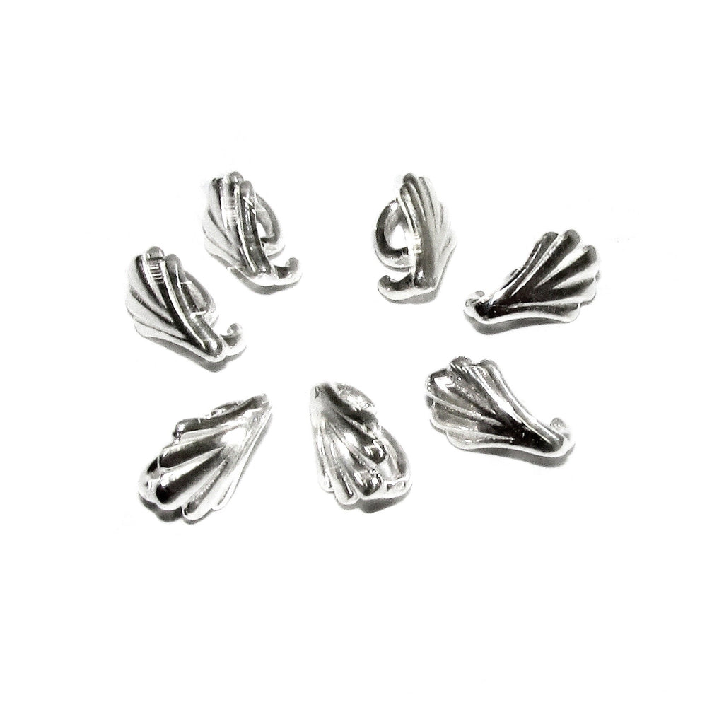 925 Sterling silver decorative Leaf Pendant Bails, sterling silver Bail, Jewelry making, Bail finding, bail for pendant, silver - 1 piece
