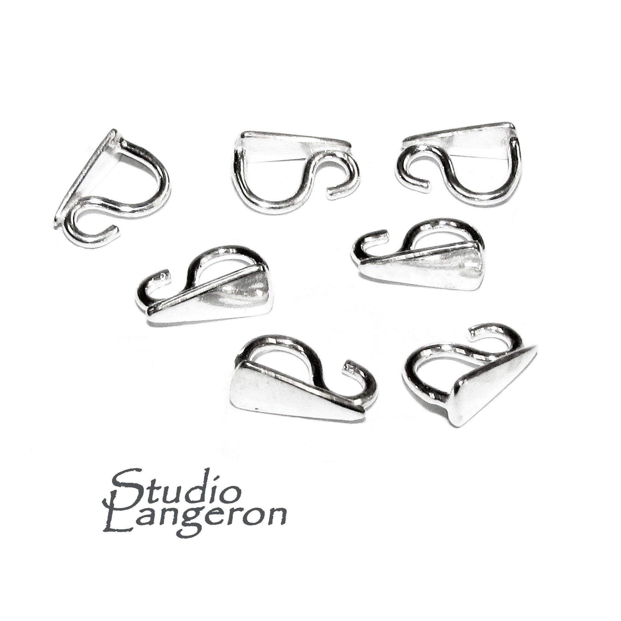 925 Sterling silver decorative Pendant Bails, sterling silver Bail, Jewelry making, Bail finding, bail for pendant, silver - 1 piece