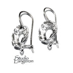 10 mm 925 sterling silver blank earrings with bezel cup and closed ring, Jewelry making, Setting, bezel cup,base earrings - 1 pair (2 piece)