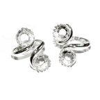 925 sterling silver open blank ring with two bezel cups size 8 mm, base ring, jewelry making, Setting, Bezel cup, silver ring - 1 piece