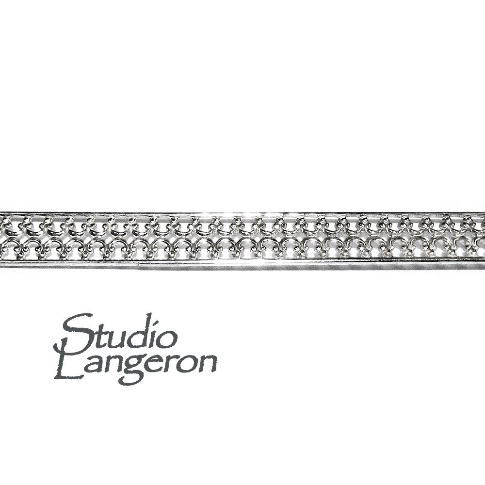 935 Argentium Silver Bezel wire, Gallery wire, Gallery ribbon, Gallery pattern, Argentium silver, Jewelry making, Setting - 4 inch (10 cm)
