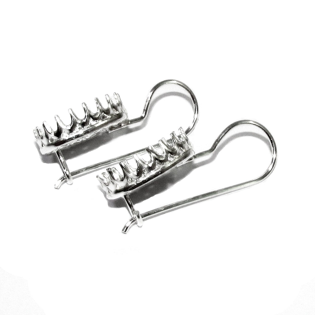 10x14 mm size 925 sterling silver blank earrings with bezel cup, Jewelry making, Setting, bezel cup, Base earrings - 1 pair (2 pieces)