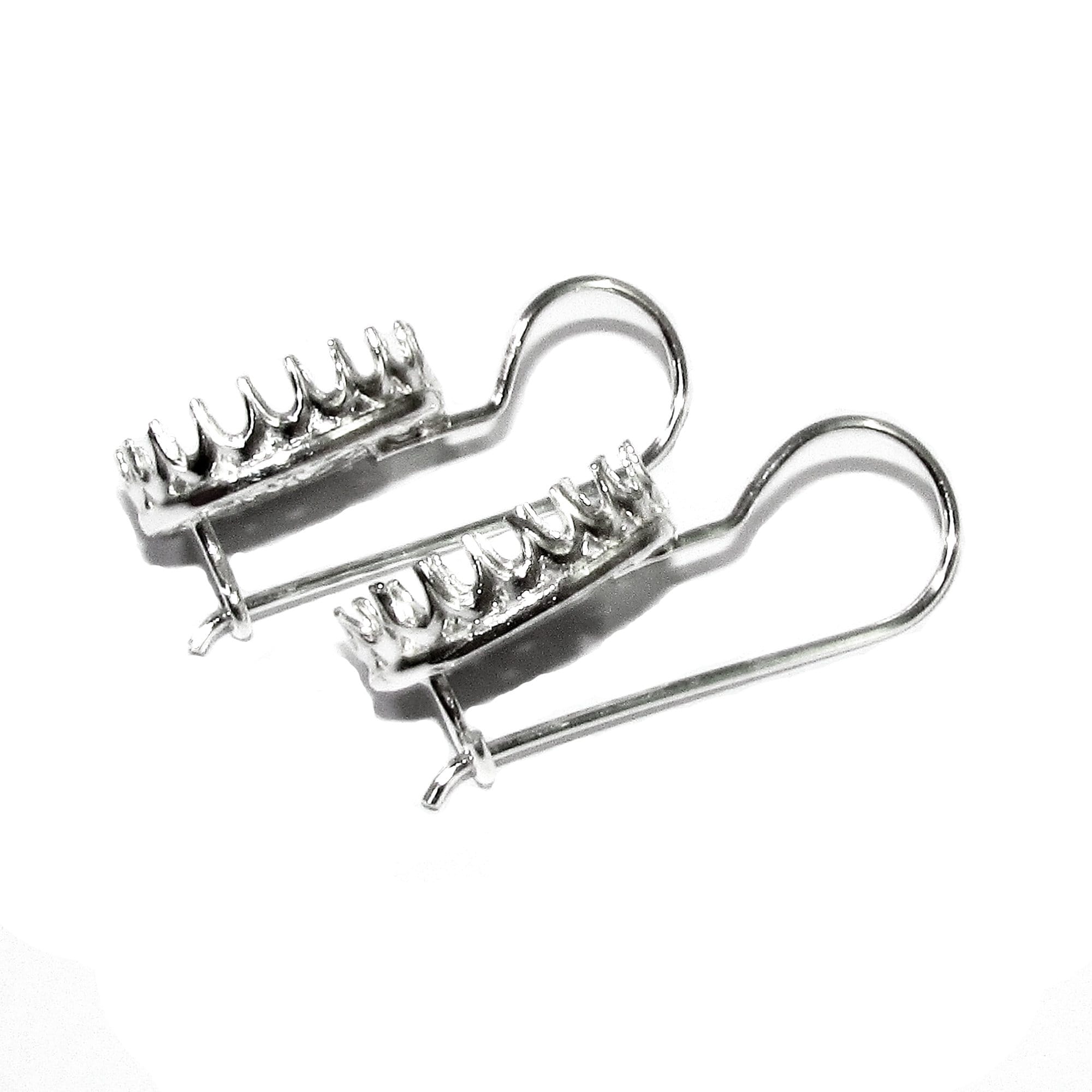 10x14 mm size 925 sterling silver blank earrings with bezel cup, Jewelry making, Setting, bezel cup, Base earrings - 1 pair (2 pieces)