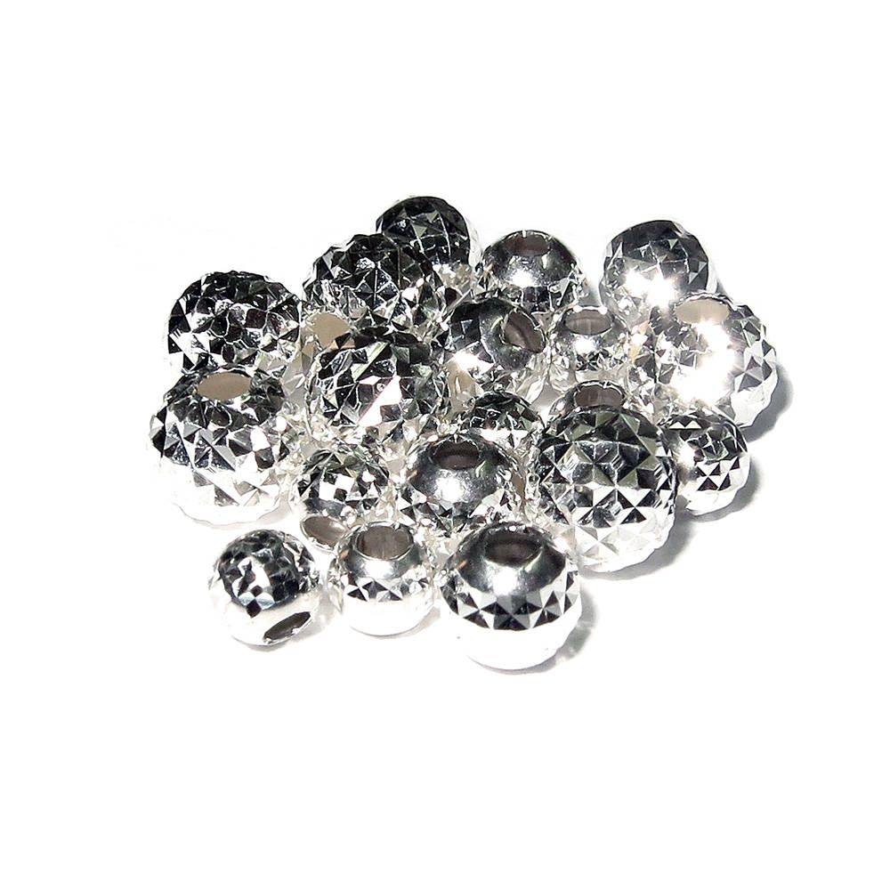 925 sterling silver diamond cut shiny beads sizes 6 mm, diamond cut beads, Jewelry making, round beads, silver findings - 1 piece