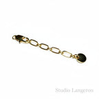 14K Gold Filled Extension Chain size 6cm, oval chain 7.5x4.0mm, lobster clasp 13mm - 1 piece