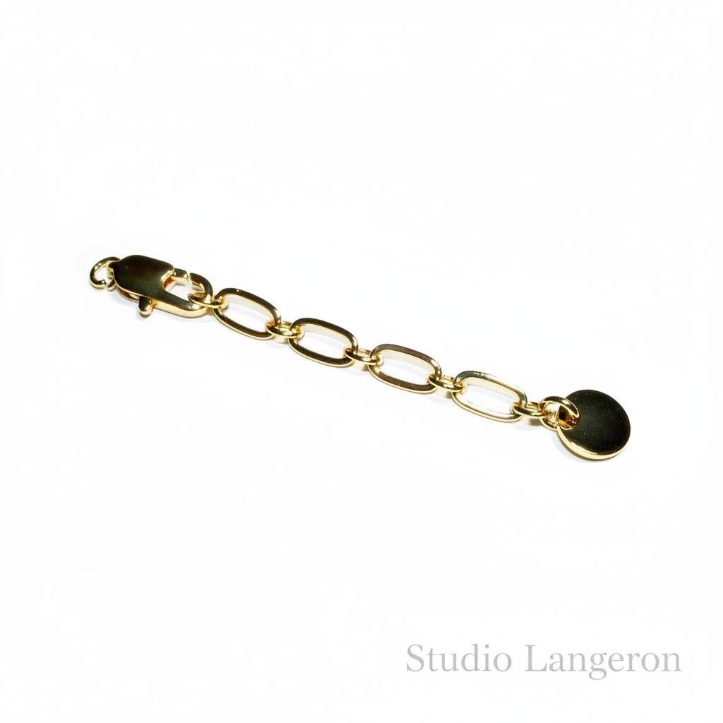 14K Gold Filled Extension Chain size 6cm, oval chain 7.5x4.0mm, lobster clasp 13mm - 1 piece