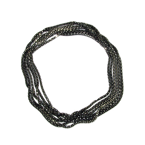 1.0 mm Sterling Silver Black Rhodium Plated chain, beading chain,  Black chain, Jewelry making, Beading silver chain - 1 Ft (30 cm)