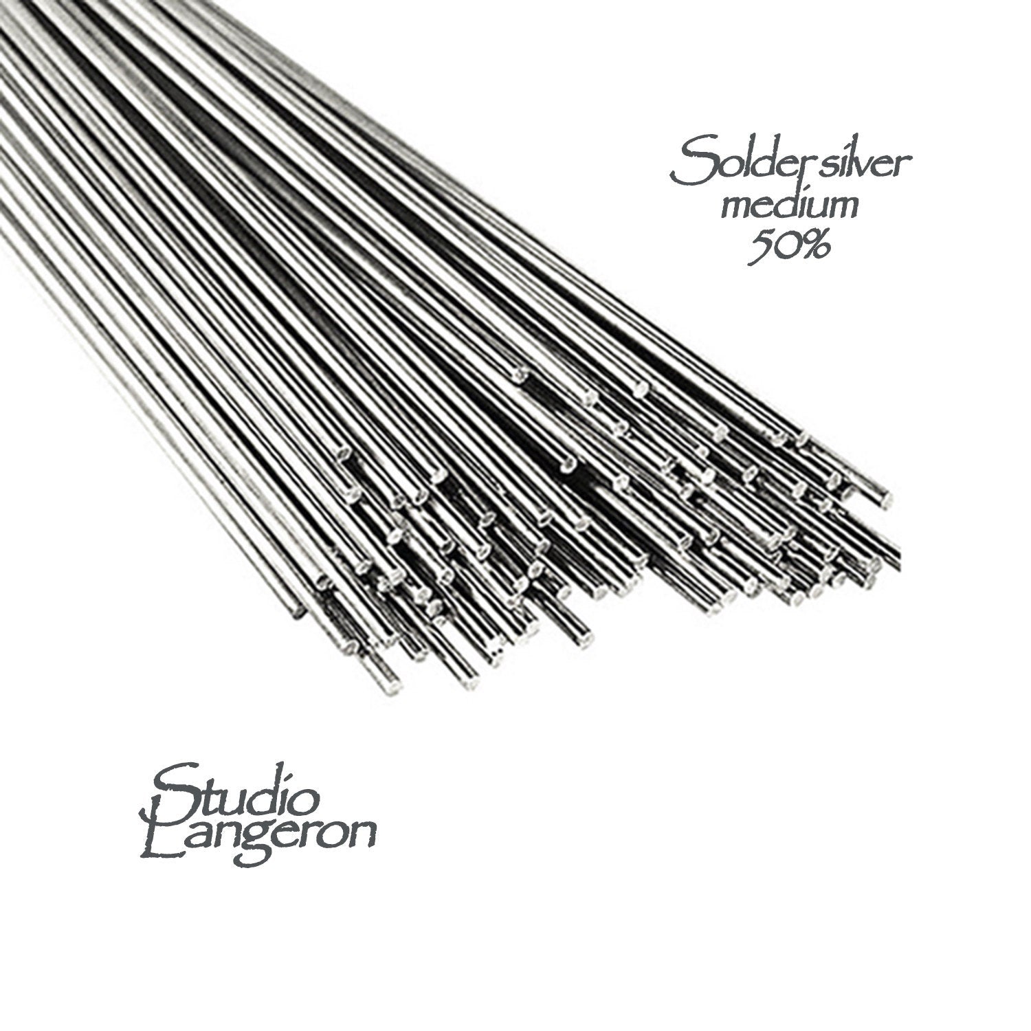 Medium silver 50% solder stick 0.8 mm x 50 cm, Melting Point 670, solder silver, wire silver, Jewelry making, medium solder stick - 1 piece