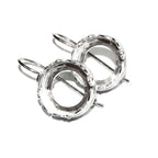18 mm 925 sterling silver blank earrings with bezel cup, Jewelry making, Setting, bezel cup, base earrings, 925 silver - 1 pair (2 pieces)