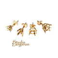 14K Yellow Gold blank earrings with 4-Prong Settings size 3, 3.5, 4, 4.5, 5, 6, 6.5 mm, Jewelry making, Base earrings - 1 pair (2 pieces)