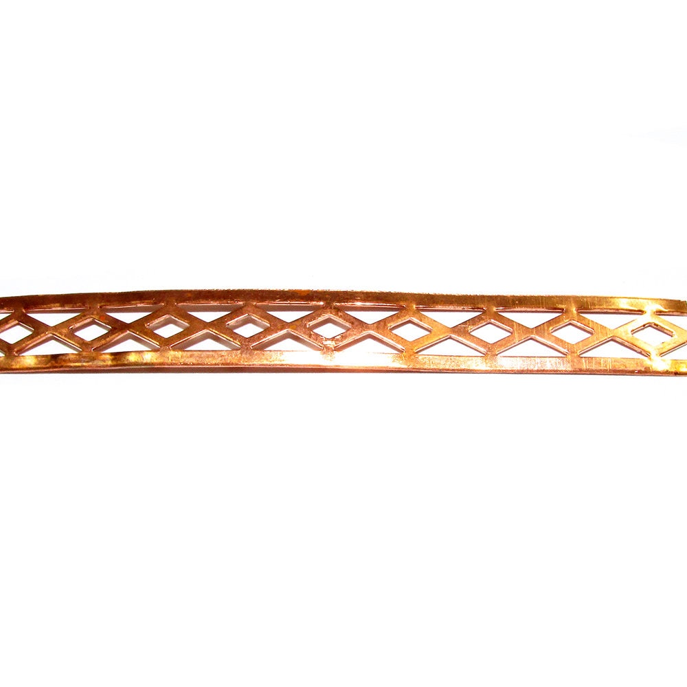 Natural Copper Bezel wire, Gallery wire, Gallery ribbon, Gallery pattern, Copper, Jewelry making, Setting, Wire, Findings - 4 inch (10 cm)