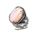 Statement Natural Peruvian pink opal ring 925 sterling silver size 8, Handmade ring, single copy, sterling silver, Pink opal, silver ring
