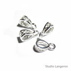 925 Sterling silver delicate filigree Pendant Bails with hook, Bail with hook, sterling silver Bail, Bail finding, Jewelry making - 1 piece