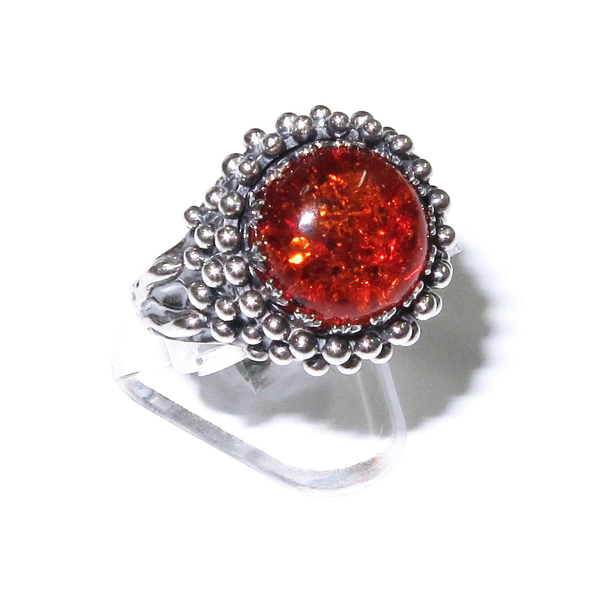 Statement Madagascar Copal ring 925 sterling silver size 7 1/2, Handmade ring, single copy, 925 Sterling silver, Madagascar Copal, gemstone