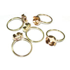 14K Yellow gold filled blank ring with flower bezel cup 10 mm size 4 - 11, Base ring, Jewelry making, bezel cup, Setting - 1 piece
