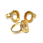 14K Yellow gold filled open blank ring with oval bezel cup 12x16 mm, Base ring, ring gold filled, Jewelry making, 14K gold filled - 1 piece
