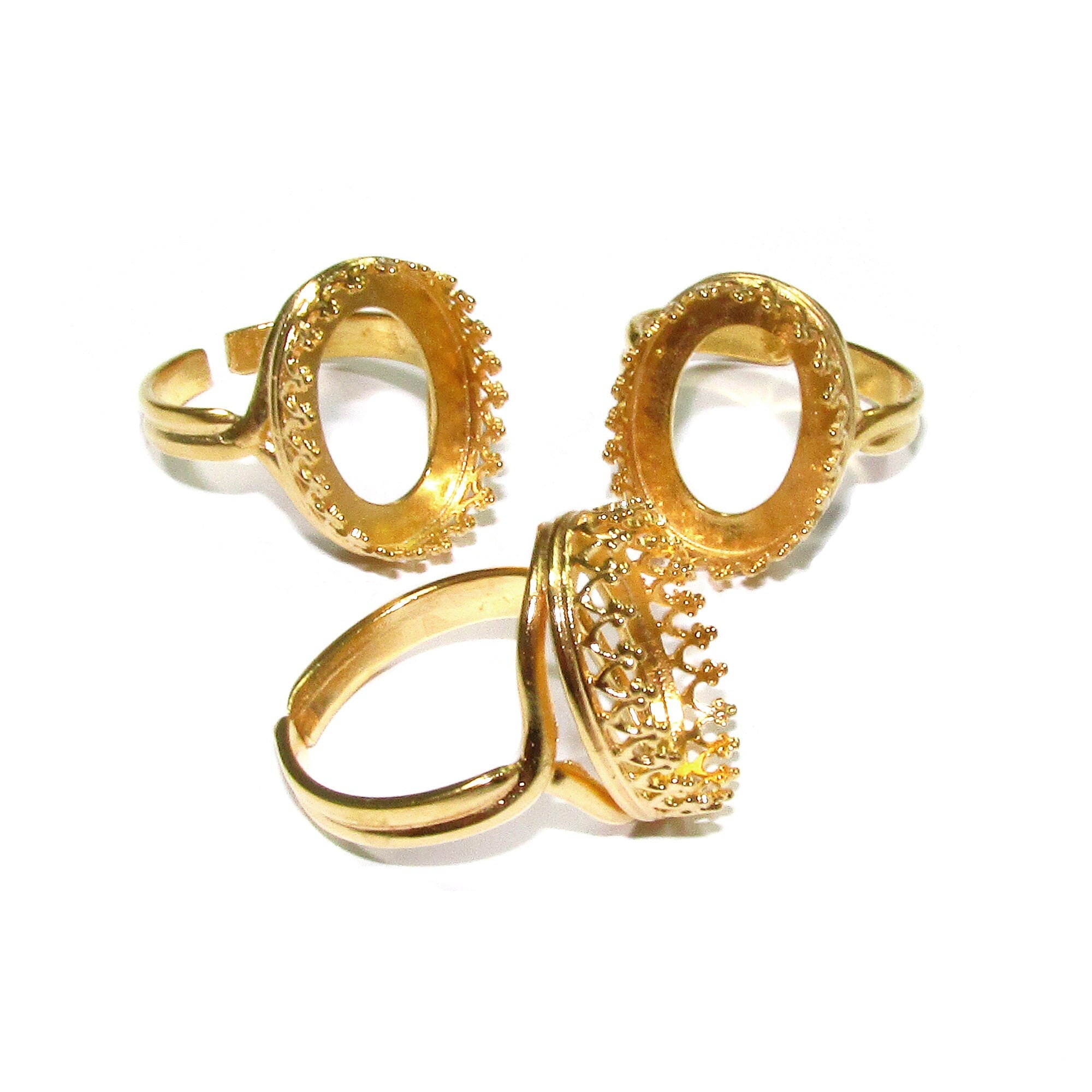 14K Yellow gold filled open blank ring with oval bezel cup 12x16 mm, Base ring, ring gold filled, Jewelry making, 14K gold filled - 1 piece