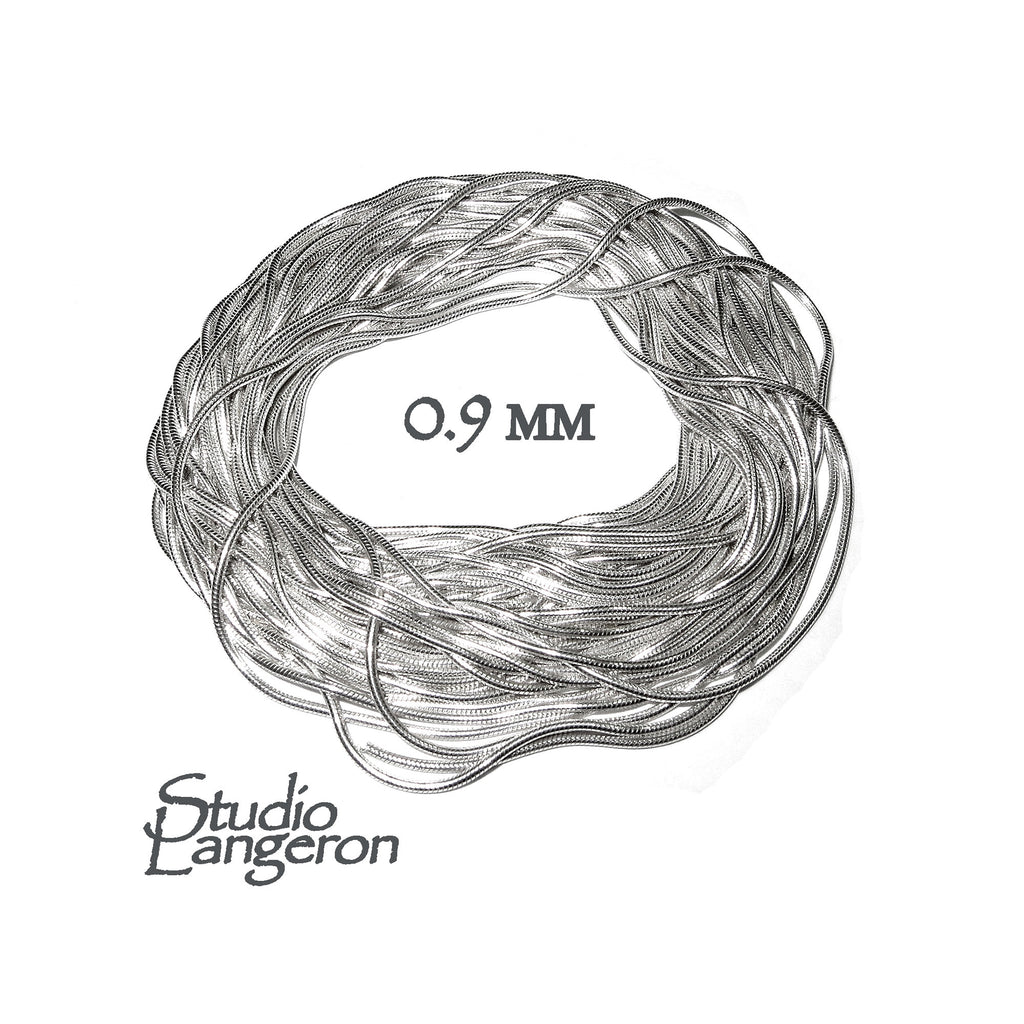 925 Sterling Silver snake beading chain thickness 0.9 mm, beading snake chains, Jewelry making, silver chains, beading chains - 1 Ft (30 cm)