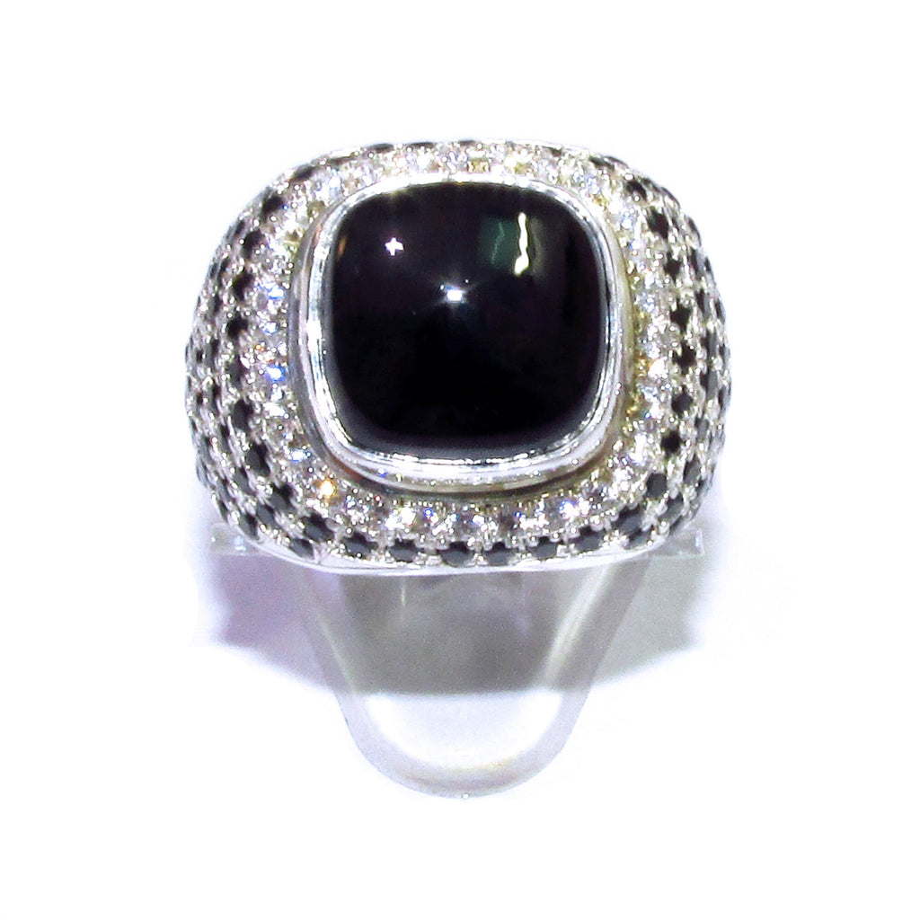 Black onyx man ring 925 sterling silver size 9 1/2, Handmade ring, single copy, sterling silver, natural onyx, man ring, black gemstone