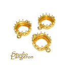 14K Gold filled cushion Bezel Cups size 10x10 mm with two closed rings, Bezel cup, Setting, Jewelry making, Blank Pendant - 1 piece