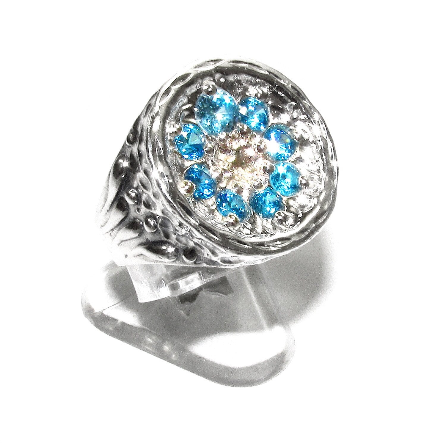 Aquamarine ring 925 sterling silver with stamp size 6 1/2, Handmade ring, single copy, Sterling silver, Aquamarine, Statement ring