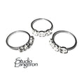 925 sterling silver blank ring with three bezel cup 5 mm size 5, 6, silver ring, bezel cup, base ring, Jewelry making, Setting - 1 piece