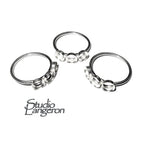 925 sterling silver blank ring with three bezel cup 5 mm size 5, 6, silver ring, bezel cup, base ring, Jewelry making, Setting - 1 piece